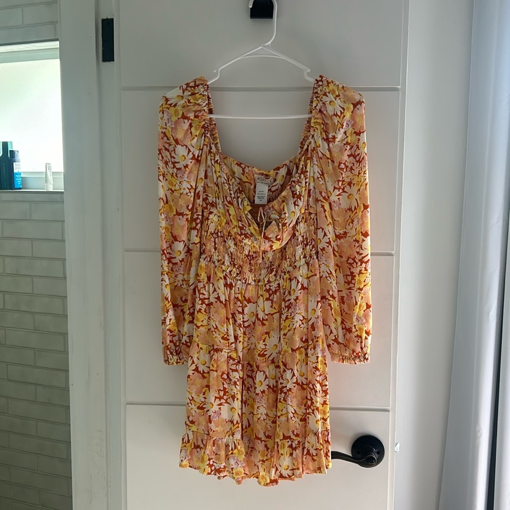 l*space Yellow Floral Mini Dress
